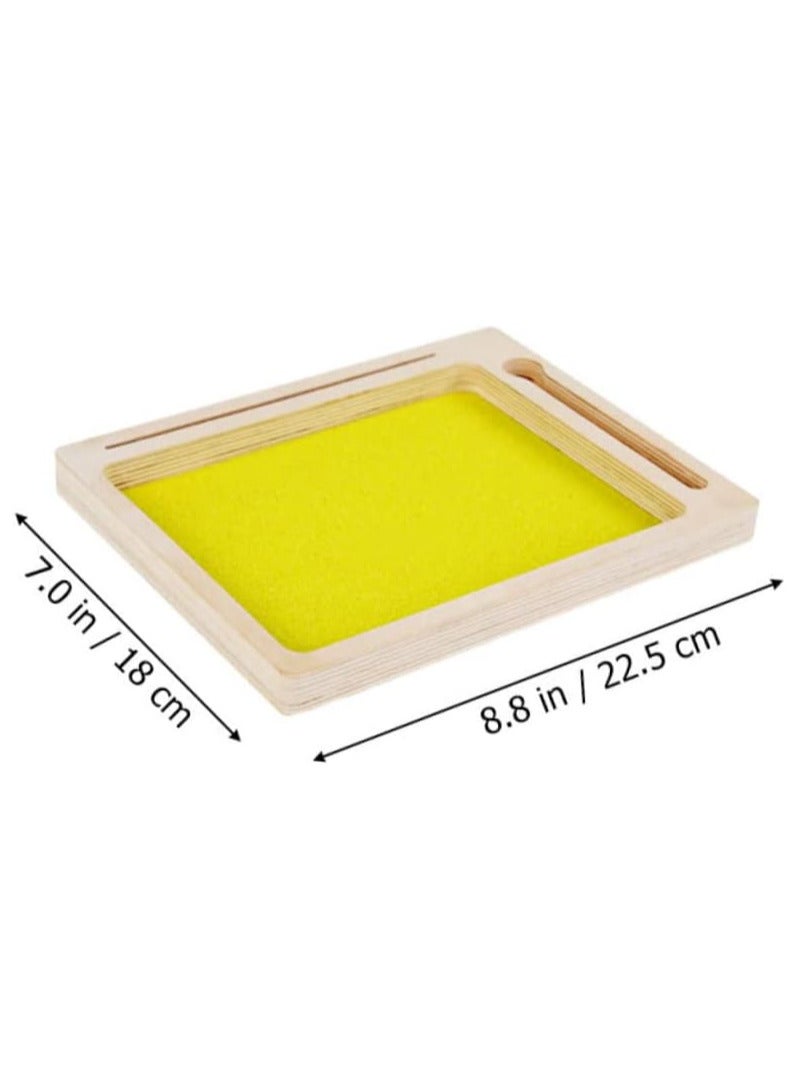 "Montessori Sand Box | Montessori Sand Tray for Letter Formation with Pen - Educational Toys - Habi Writing Yellow Sand Preschool Training ." - Image 4