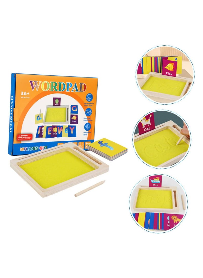 "Montessori Sand Box | Montessori Sand Tray for Letter Formation with Pen - Educational Toys - Habi Writing Yellow Sand Preschool Training ." - Image 5