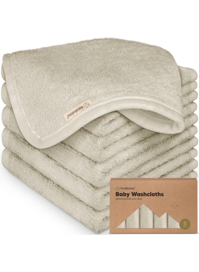 KeaBabies 6-Pack Baby Washcloths - Soft Viscose Derived from Bamboo - Image 1