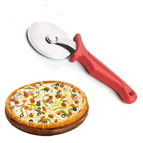 NETXE Stainless Steel Pizza Cutter Sandwich Pastry Cake Cycle Cutter Sharp Wheel Type Cutter Pack of 1 Multicolor - Image 2