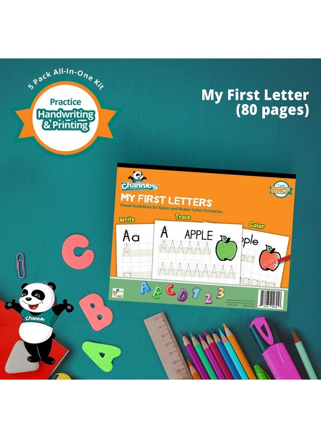 Channie's Channie’s All-In-One Visual Handwriting & Math Workbook Set for Pre-Kindergarten - 1st Grade Elementary School Students (5 Pack) - Image 5