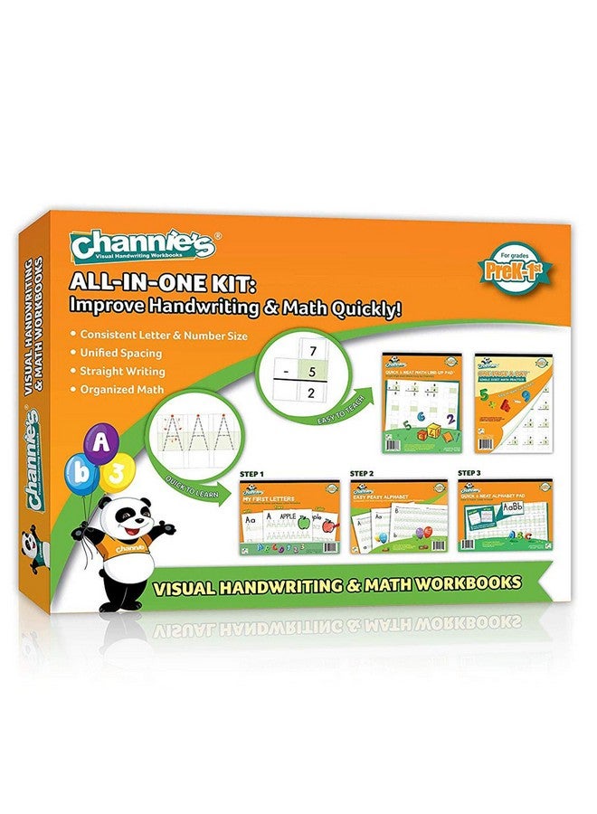 Channie's Channie’s All-In-One Visual Handwriting & Math Workbook Set for Pre-Kindergarten - 1st Grade Elementary School Students (5 Pack) - Image 1