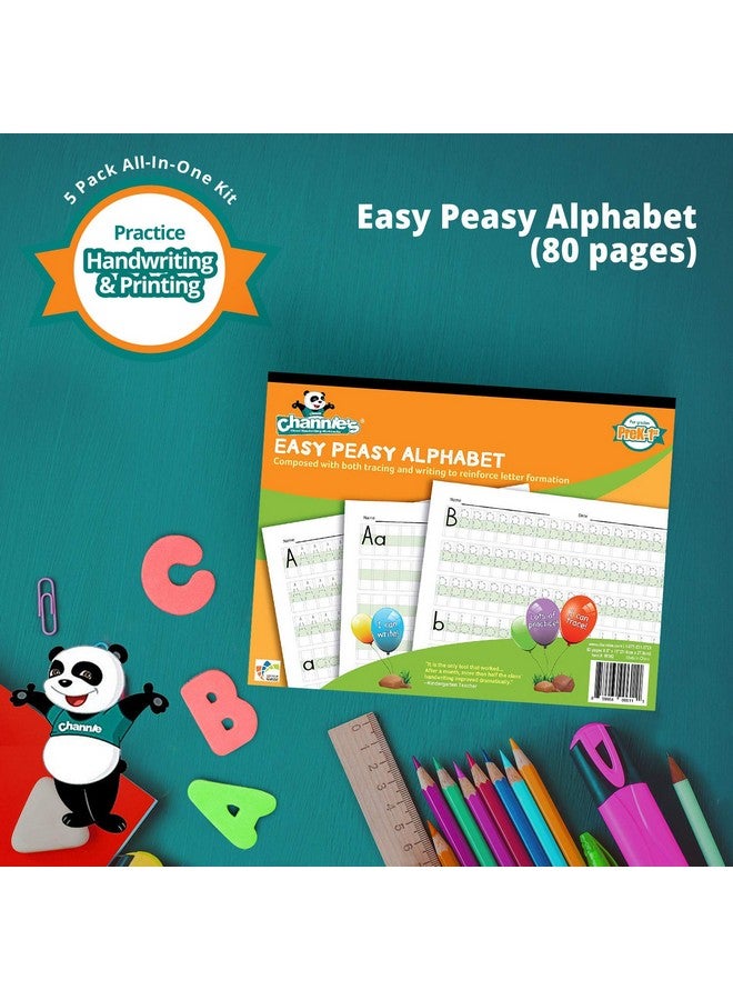 Channie's Channie’s All-In-One Visual Handwriting & Math Workbook Set for Pre-Kindergarten - 1st Grade Elementary School Students (5 Pack) - Image 2