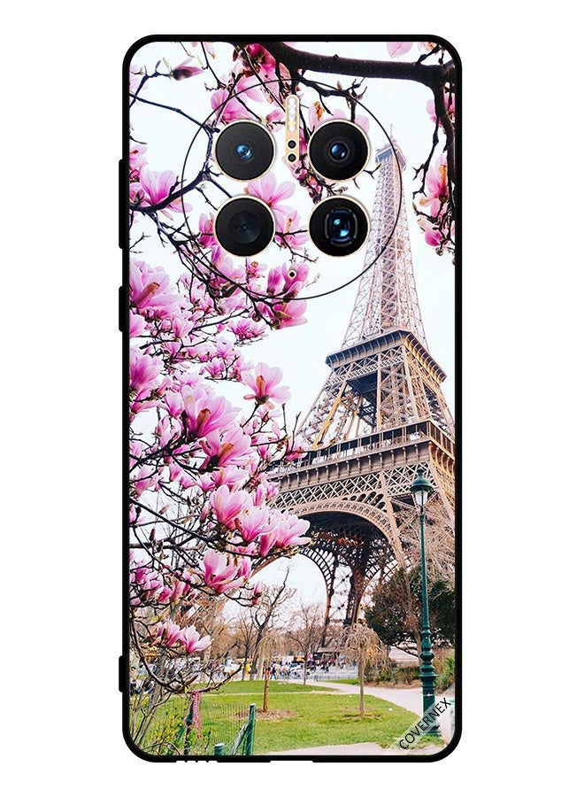 Covernex Protective Case Cover For Huawei Mate 50 Pro Flowers & Eiffel Tower - Image 1