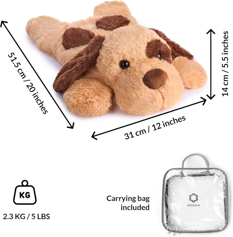 ODOXIA Weighted Stuffed Animal for Anxiety | 5 Lbs | Calming & Comforting | Dog Stuffed Animal Sensory | Weighted Plush Toy | for Adults and Kids | Includes Carrying Bag - Image 5