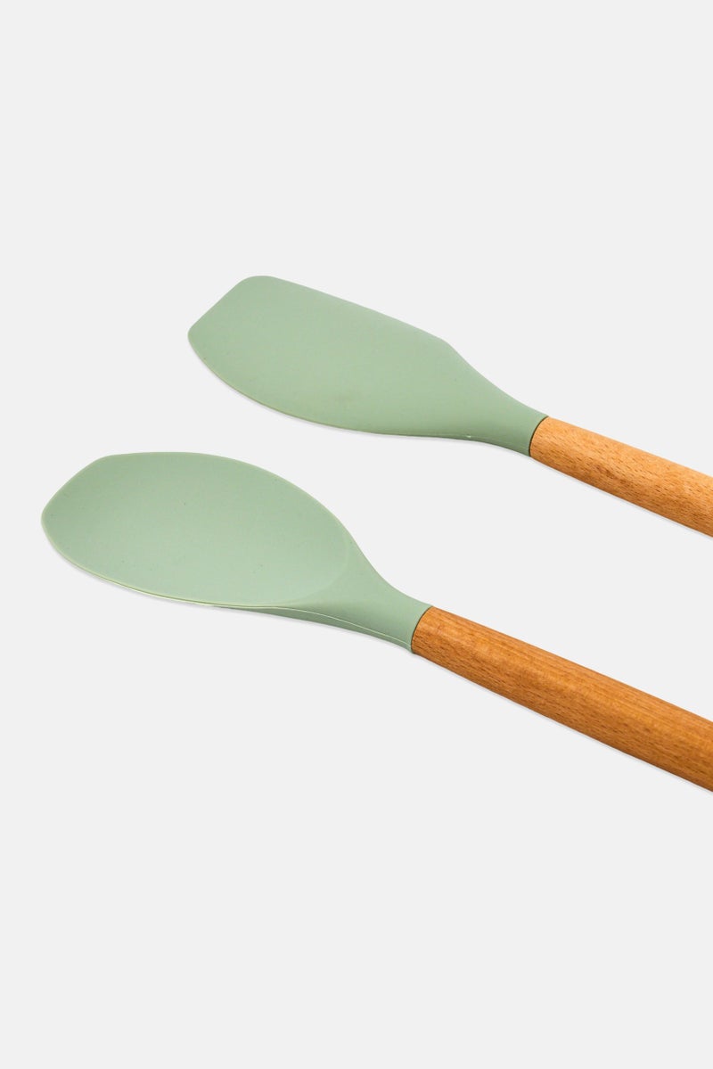 Bombay 2 Pieces Silicone Spatula And Spoon Set, Brown - Image 3