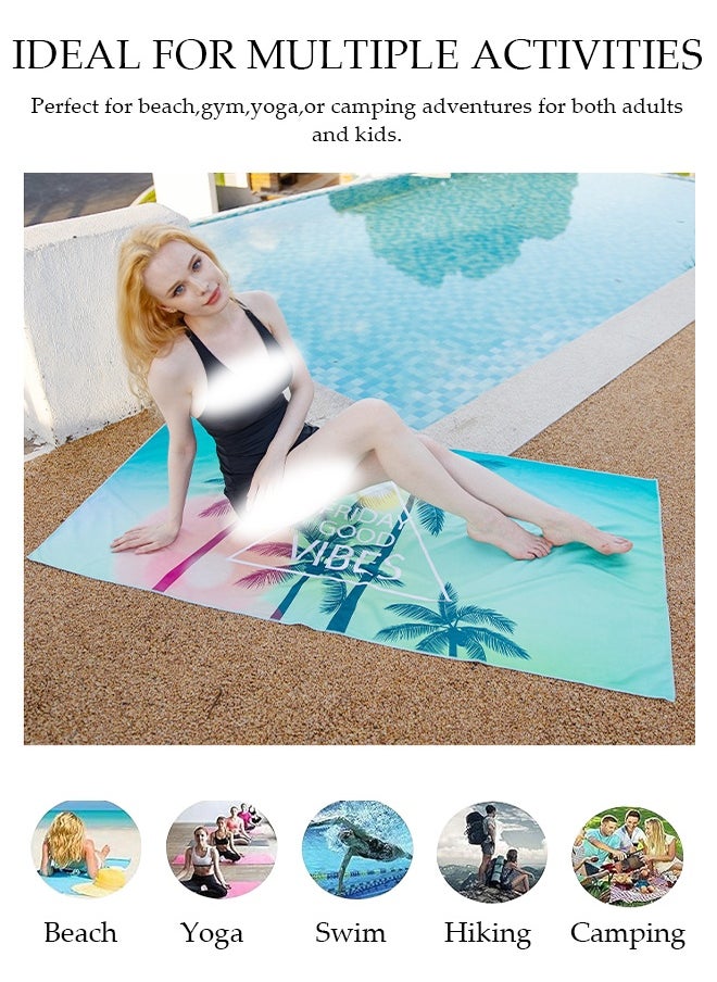 DUNISO Oversized Beach Towel Microfiber Beach Towels, Quick Dry Towel for Swimmers Sand Proof Beach Towels for Adults Kids, Cool Pool Towels Beach Accessories Absorbent Towel for Travel Swim Yoga 150*75cm  - Image 5