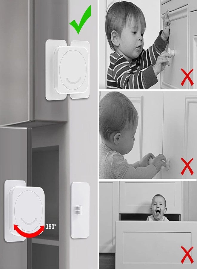 SIYANSHU Child Safety Cabinet Locks, Baby Safety Hidden Lock for Cabinets, Drawer, Refrigerator No Drilling, Baby Proofing Latches for Closet, Kid Safety Lock to Keep Your Child Safe at Home (Pack Of-4, Flat angle lock) - Image 3