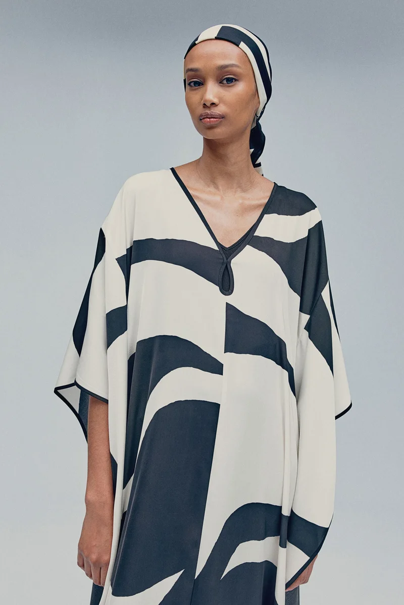 H&M Abstract Print Caftan Dress