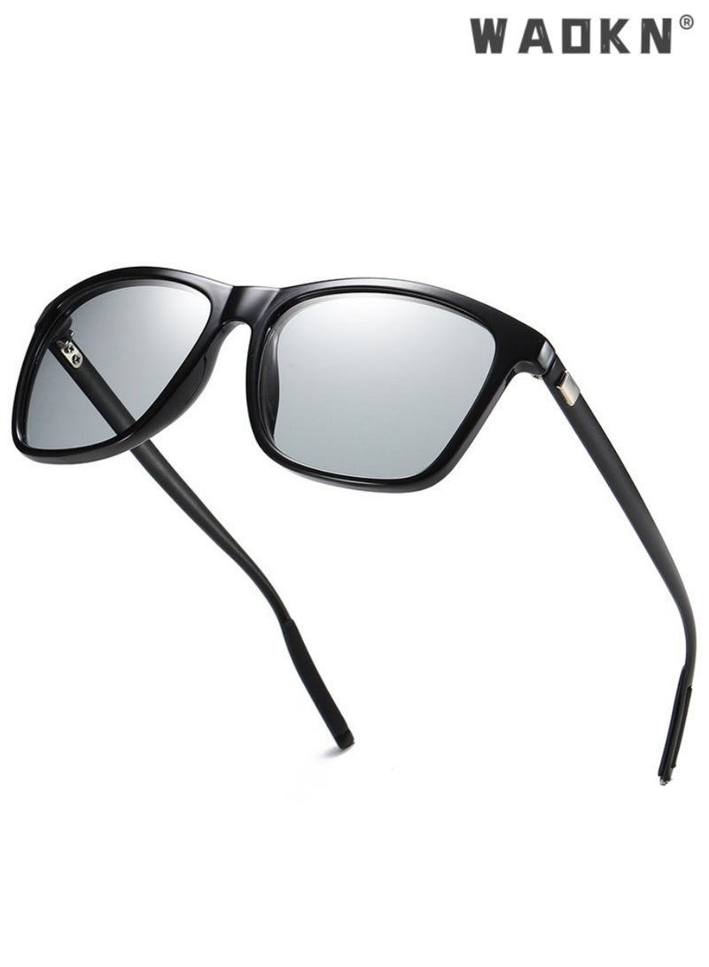دبليو أيه أو كي أن نظارات شمسية مستقطبة للرجال والنساء، نظارات شمسية عصرية للنساء لحماية من الأشعة فوق البنفسجية 400 وصيد الأسماك وركوب الدراجات والأنشطة الخارجية، نظارات عصرية مضادة للتوهج ومتغيرة الألوان للرجال - Image 3