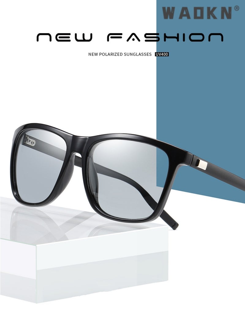 دبليو أيه أو كي أن نظارات شمسية مستقطبة للرجال والنساء، نظارات شمسية عصرية للنساء لحماية من الأشعة فوق البنفسجية 400 وصيد الأسماك وركوب الدراجات والأنشطة الخارجية، نظارات عصرية مضادة للتوهج ومتغيرة الألوان للرجال - Image 2