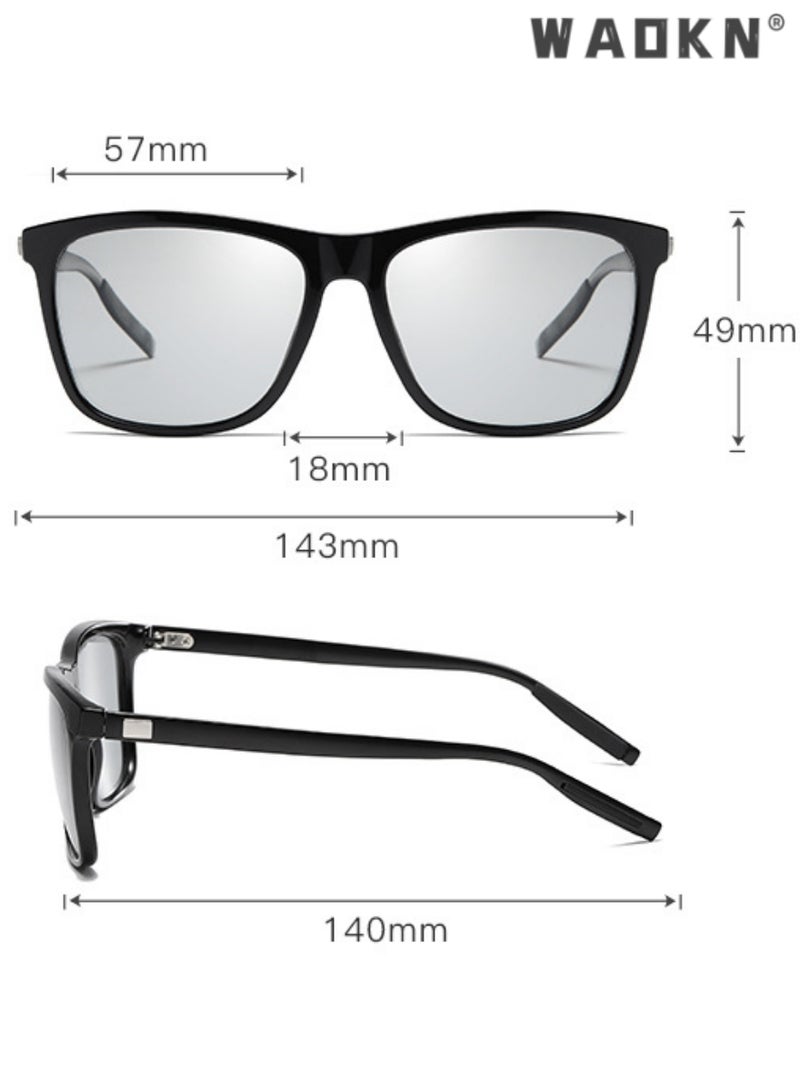 دبليو أيه أو كي أن نظارات شمسية مستقطبة للرجال والنساء، نظارات شمسية عصرية للنساء لحماية من الأشعة فوق البنفسجية 400 وصيد الأسماك وركوب الدراجات والأنشطة الخارجية، نظارات عصرية مضادة للتوهج ومتغيرة الألوان للرجال - Image 5