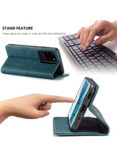 CaseMe CaseMe Samsung Galaxy S20 Ultra Case Wallet, for Samsung Galaxy S20 Ultra Wallet Case Book Folding Flip Folio Case with Magnetic Kickstand Card Slots Protective Cover - Green  - Image 4