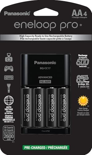 eneloop Panasonic K-KJ17KHCA4A Advanced Individual Cell Battery Charger Pack with 4 AA eneloop pro High Capacity Ni-MH Rechargeable Batteries - Image 1