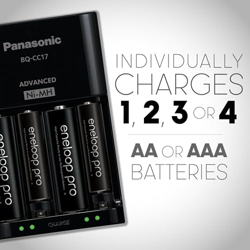 eneloop Panasonic K-KJ17KHCA4A Advanced Individual Cell Battery Charger Pack with 4 AA eneloop pro High Capacity Ni-MH Rechargeable Batteries - Image 2