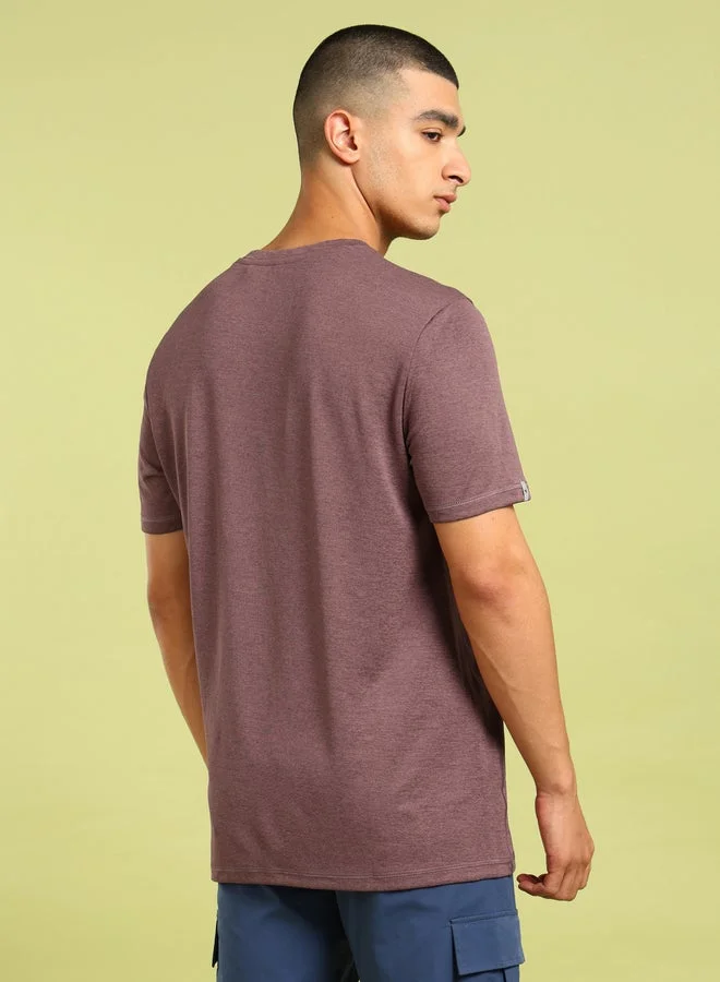 تكنوسبورت تيشيرت ميلانج بقصة ضيقة وأكمام قصيرة