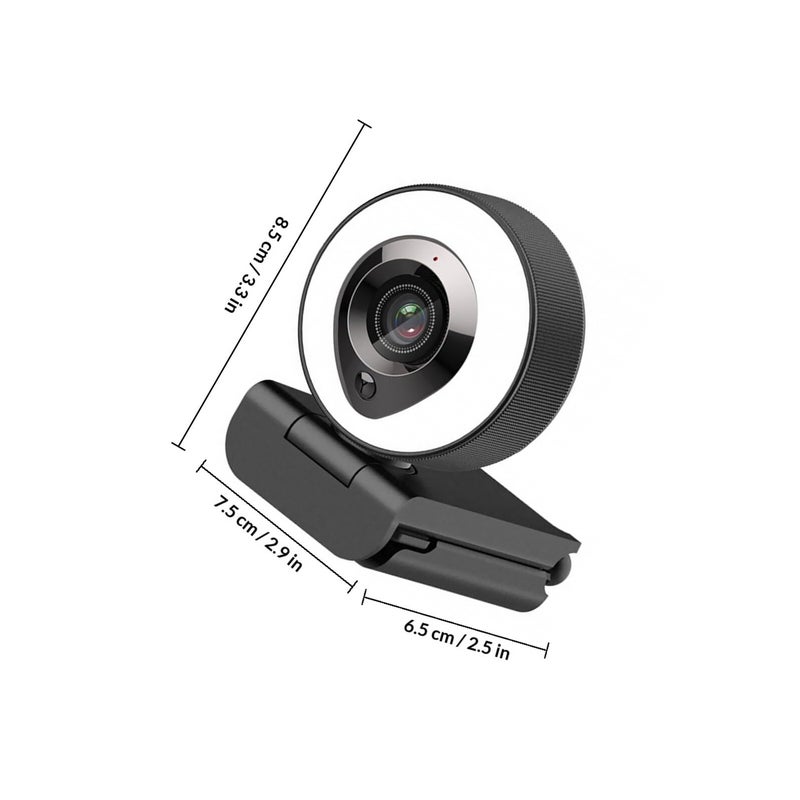 4K USB Webcam with Auto Focus Fill Light and Microphone for Streaming Video Calls - Image 3
