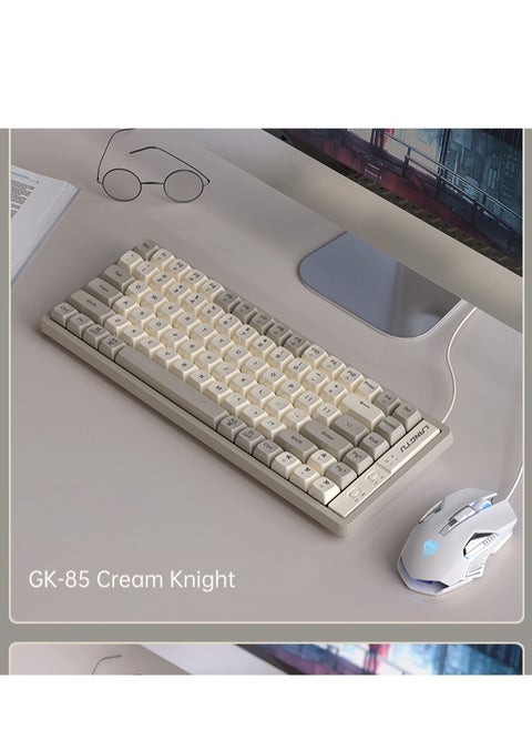 GK85 Wired Mechanical Keyboard Noise-Absorbing Hot swap Linear Switch Keyboard RGB Backlights Gaming Keyboard Grey