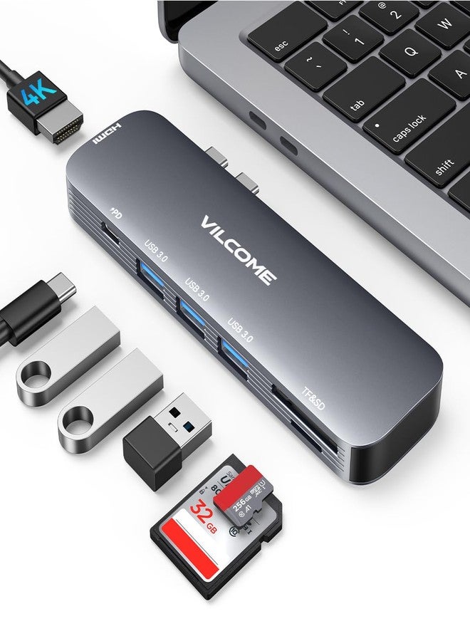 Vilcome USB C Adapter for MacBook Pro/Air M1 M2 M3 2023 2022 2021 2020 2019, 7-in-2 USB-C Hub MacBook Pro Accessories with Thunderbolt 3 PD Port, 4K@60Hz HDMI, 3 USB 3.0 Ports, TF/SD Card Reader - Image 1