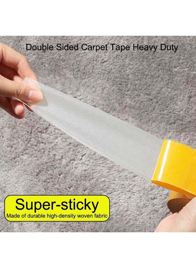 شريط لاصق مزدوج الجوانب شديد التحمل للسجاد، 20 مم × 10 م (33 قدمًا)، شريط لاصق شفاف للتثبيت على القماش، لا يترك أي بقايا، شريط لاصق للسجاد والأرضيات - Image 5