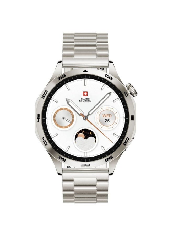 SWISS MILITARY Swiss Military Swiss International Smartwatch - Gold Frame with Silver Metal Strap  - Image 1