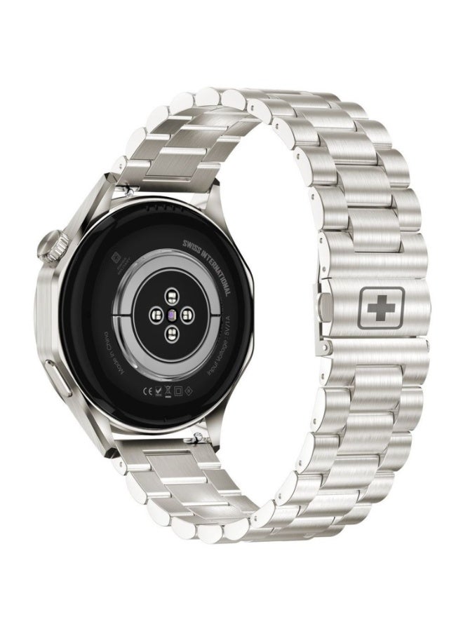SWISS MILITARY Swiss Military Swiss International Smartwatch - Gold Frame with Silver Metal Strap  - Image 2