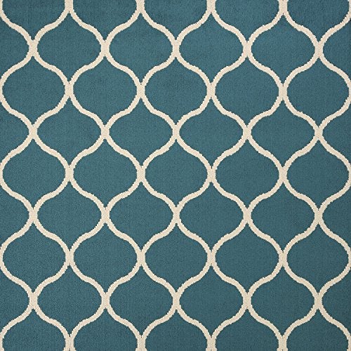 Maples Rugs Rebecca Contemporary Runner Rug Non Slip Hallway Entry Carpet [Made in USA], 1'9" x 5', Teal/Sand - Image 4
