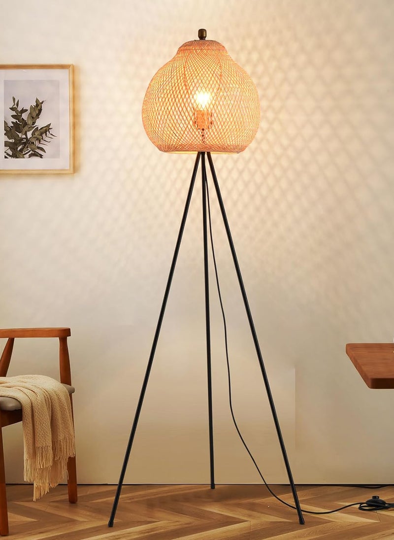 ONELIGHT Tripod Bamboo 3-Color Floor Lamp, Standing Lighting, Foot Switch 9W, Home Decoration Bedroom Living Room - Image 3