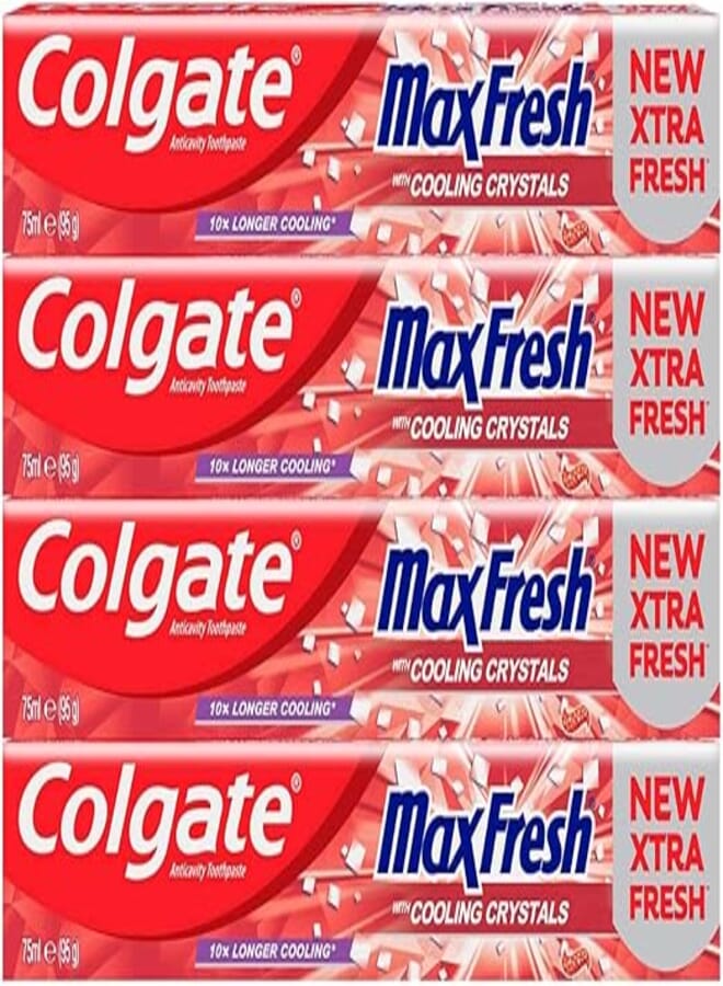 Colgate Max Fresh Spicy Red Gel Toothpaste - 75ml (4 Pack)