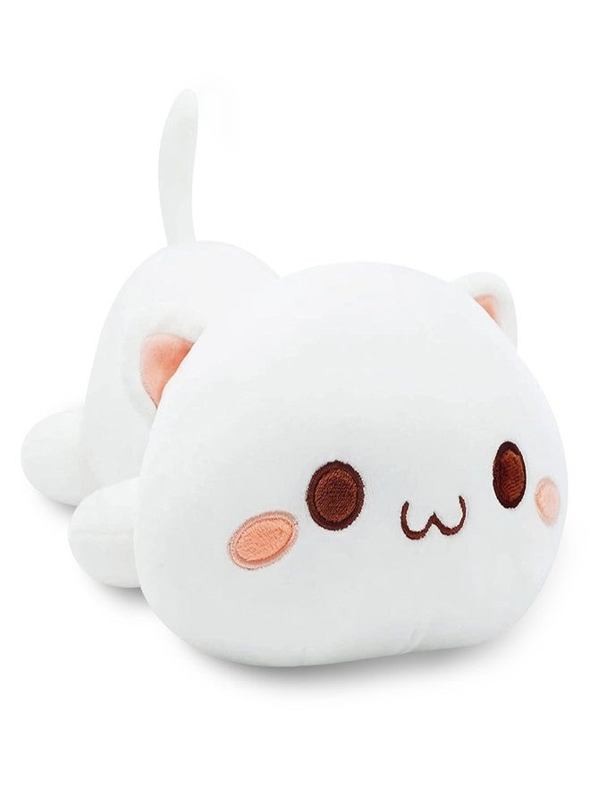 Onsoyours Cute Kitten Plush Toy Stuffed Animal Pet Kitty Soft Anime Cat Plush Pillow for Kids (White Cat, 12") - Image 1