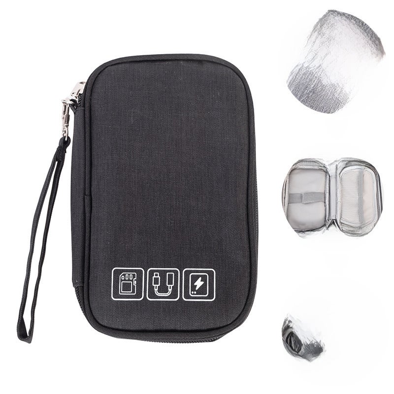 Cross-Border Hot-Selling Data Cable Storage Bag, Travel Multi-Functional Small Digital Storage Bag, New High-Looking Handheld Bag(Small wine red) - Image 5