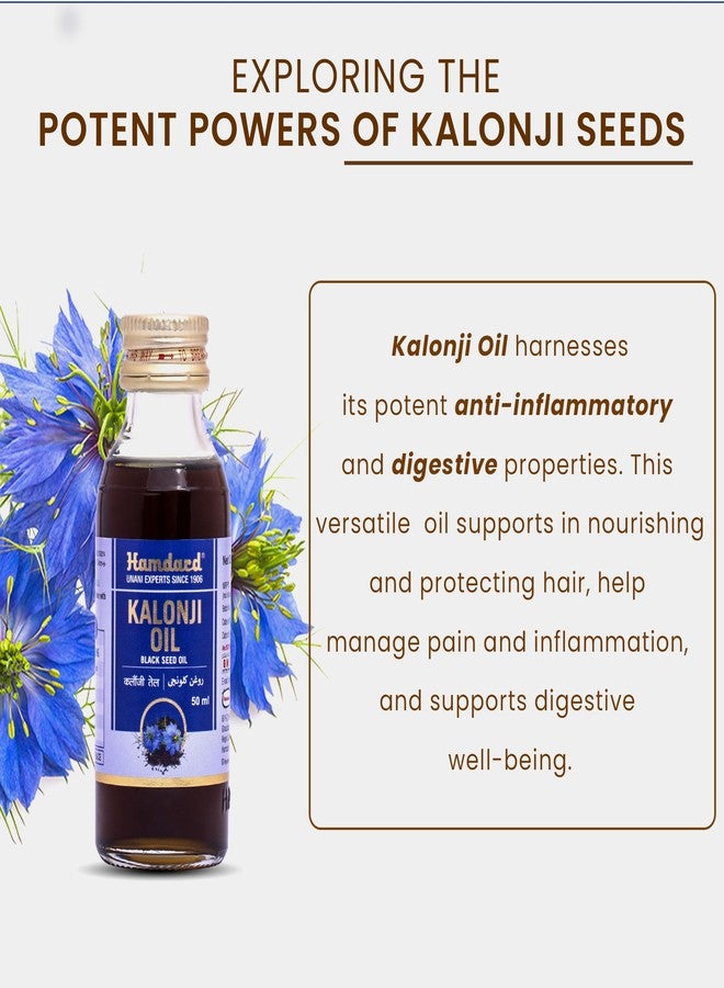 Hamdard Kalonji Oil for Healthy Skin & Hair|Strengthens Hair & Smoothness Skin-(Blackseed Oil)-50ml-Pack of 2 - Image 4