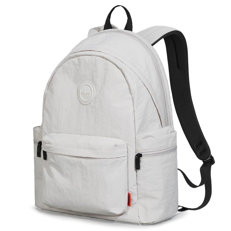 mixi Outdoor Lightweight Backpack Casual Carry On Laptop Backpack Travel Bookbag for Women Men Water Resistant Durable Hiking Bag for Camping Weekender Sports College Work 17 Inch Light Gray - Image 2