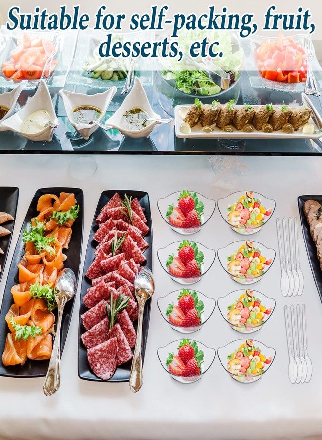 Potchen 500 Pcs Mini Dessert Bowls with Spoons 1 oz Disposable Mini Dessert Plates Plastic Serving Bowls with Clear Plastic Spoons Ice Cream Plates Party Serving Trays for Appetizers, Chocolates, Fruit - Image 4