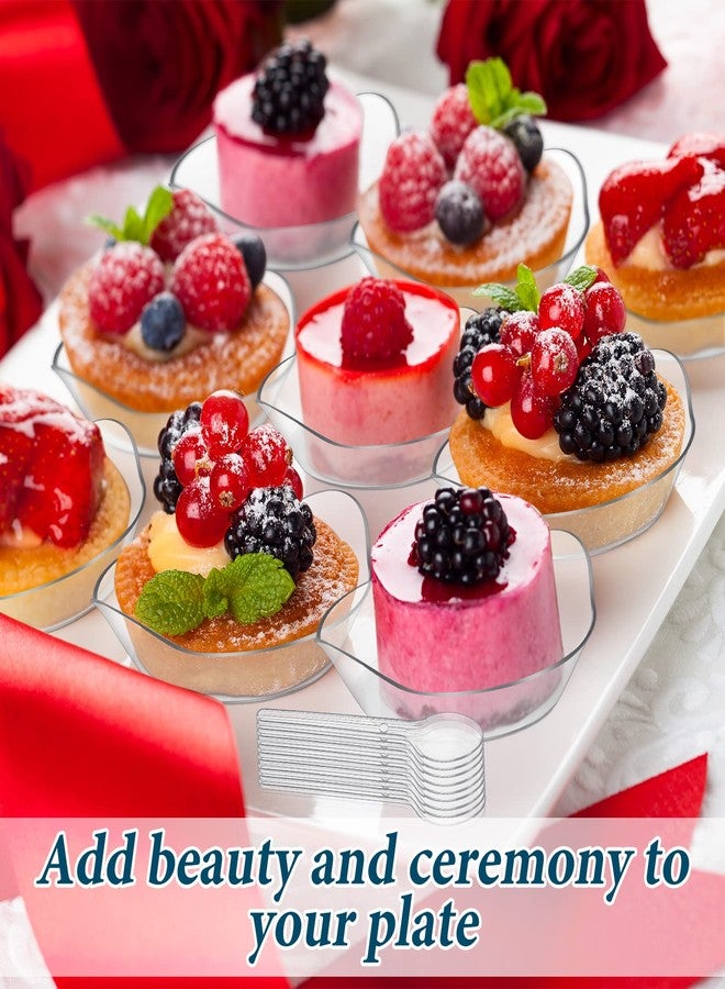 Potchen 500 Pcs Mini Dessert Bowls with Spoons 1 oz Disposable Mini Dessert Plates Plastic Serving Bowls with Clear Plastic Spoons Ice Cream Plates Party Serving Trays for Appetizers, Chocolates, Fruit - Image 5