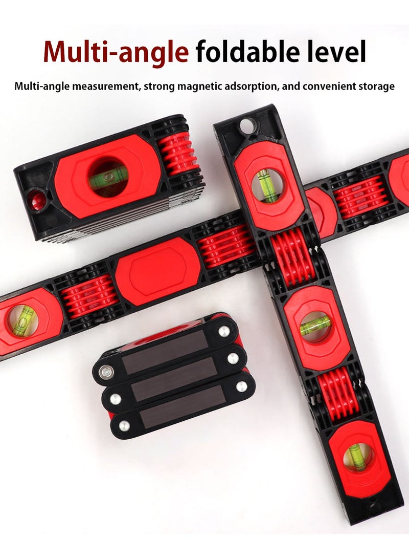 LOOPITYS Foldable Levels 3 Sections Measuring Folding Level With Easy Read Level Bubble 45°/90°/180° Woodworking Foldable Level Measuring Tool,Suitable for verticalmeasurement/horizontameasurement/angle foldable,etc de mesure multi-angles - Image 5
