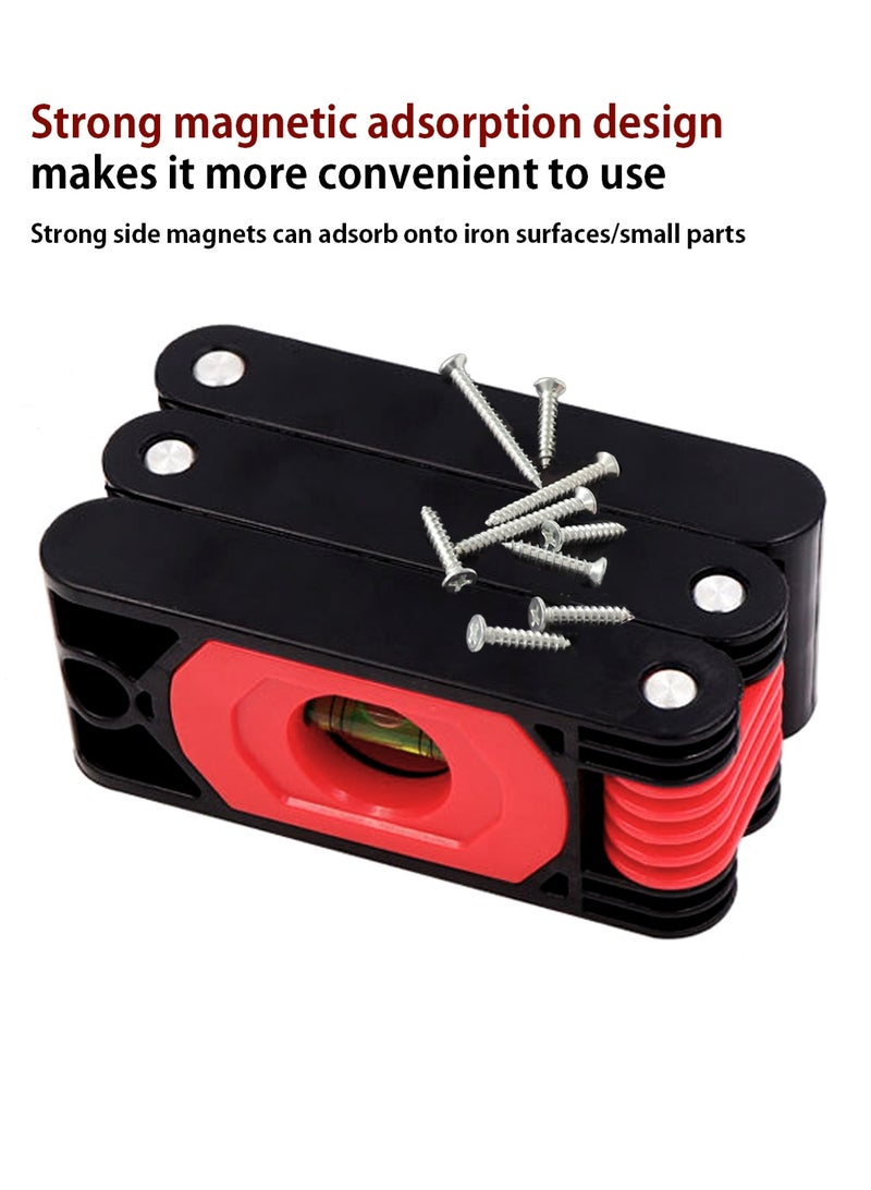 LOOPITYS Foldable Levels 3 Sections Measuring Folding Level With Easy Read Level Bubble 45°/90°/180° Woodworking Foldable Level Measuring Tool,Suitable for verticalmeasurement/horizontameasurement/angle foldable,etc de mesure multi-angles - Image 4