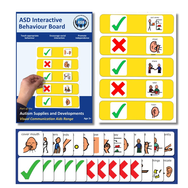 Autism Supplies and Developments Positive Behaviour Chart for Children, Toddler, EYFS, SEN –School, Classroom, Home Education –Nonverbal Communication Learning Resource - Image 1