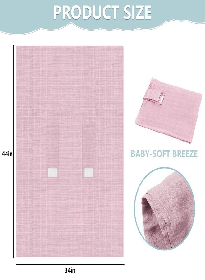 C COMCROSFLY Baby Car Seat Cover, 100% Muslin Carseat Cover, Universal Carseat Covers Baby Girl, Infant Car Seat Cover for Sun, Bug, and Comfort Protection (Pink) - Image 4