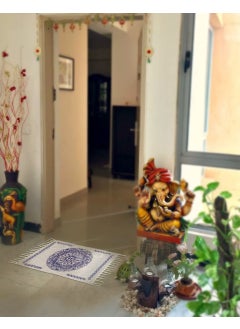 H2H House2Home - Cotton Pooja Mat, Printed Rangoli Rug | 3Pc. Combo | Use as Pooja Mat, Food mat, Table mat, Door Mat, Corridor mat, Entrance Gift | 40cm X 60cm, Combo 3Pc. (Multi)  - Image 2