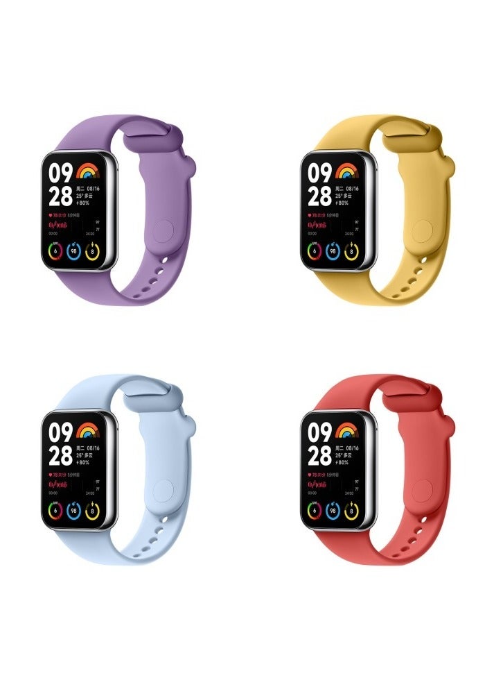 XM 4 Pcs Premium Silicone Wristband for Xiaomi Mi Band 8 Pro / 9 Pro – Replacement Strap - Image 1