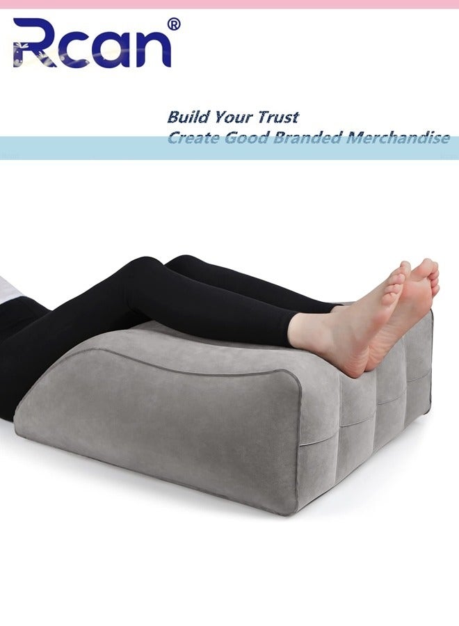ركان وسادة إسفينية للنوم، وسادة رفع الساق القابلة للنفخ للتورم والدورة الدموية وتخفيف آلام الساق والظهر، وسائد مريحة للساق مناسبة لتحسين جودة النوم والحوامل والجراحة والإصابة - Image 1