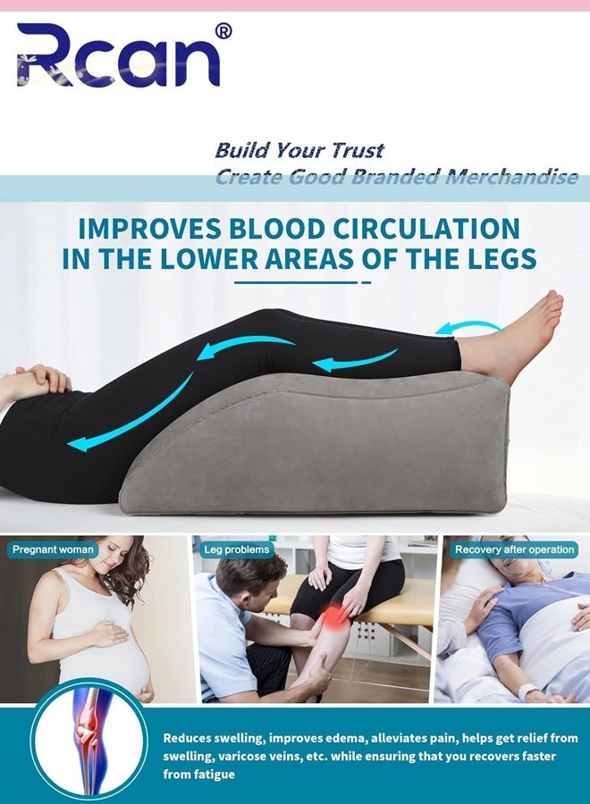 ركان وسادة إسفينية للنوم، وسادة رفع الساق القابلة للنفخ للتورم والدورة الدموية وتخفيف آلام الساق والظهر، وسائد مريحة للساق مناسبة لتحسين جودة النوم والحوامل والجراحة والإصابة - Image 2