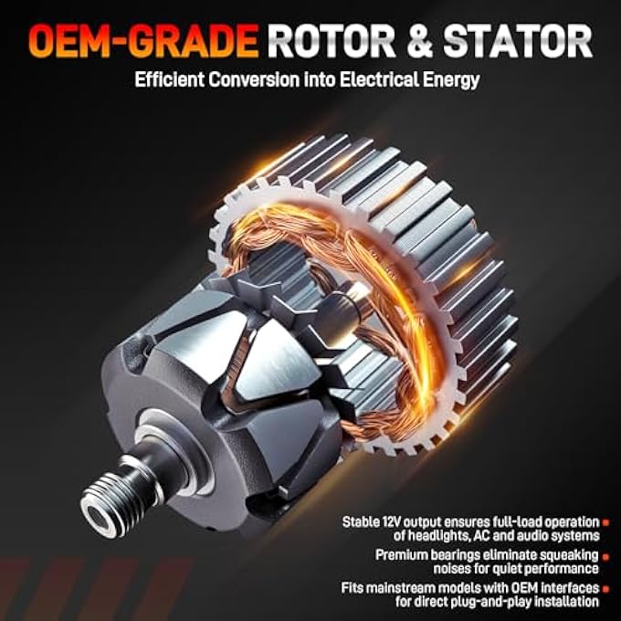 GDUKOP New Alternator 11573N 130Amp Compatible with Honda Odyssey 2011-2013, Pilot 2012-2015, Ridgeline 2012-2014 V6 3.5L Replaces 9764219-124, 104210-1240, 31100-RV0-A0 - Image 5