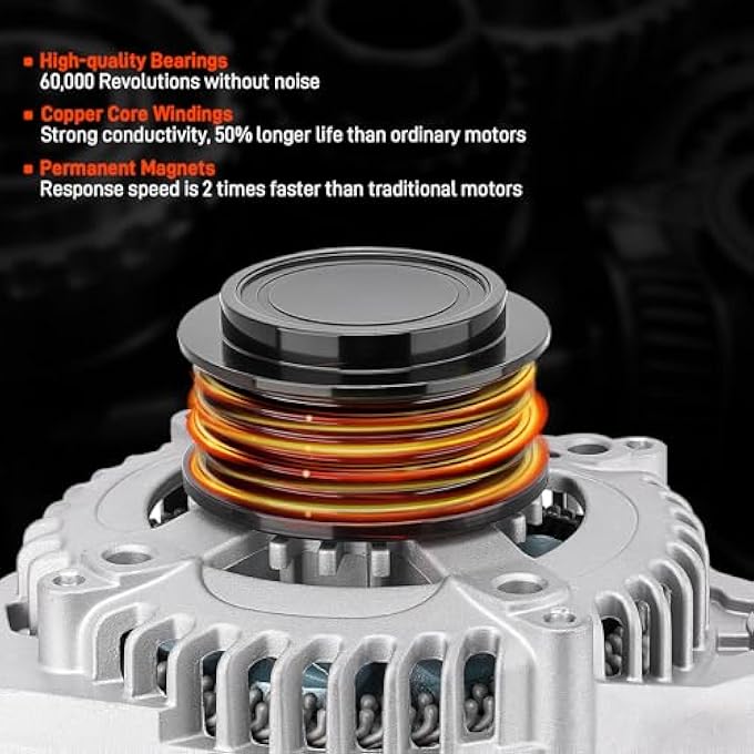 GDUKOP New Alternator 11573N 130Amp Compatible with Honda Odyssey 2011-2013, Pilot 2012-2015, Ridgeline 2012-2014 V6 3.5L Replaces 9764219-124, 104210-1240, 31100-RV0-A0 - Image 2
