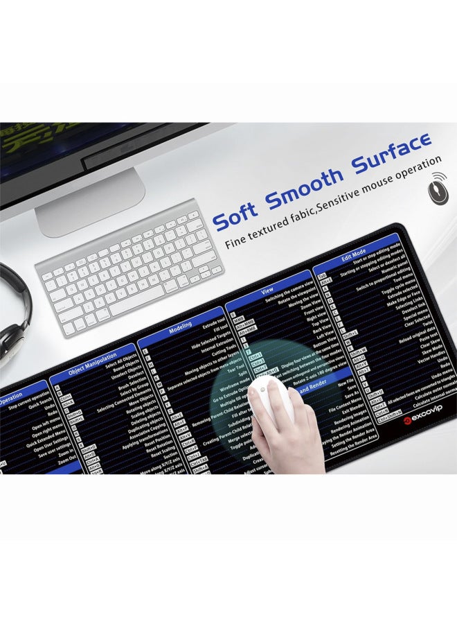 Blender Programming Language Full English Mouse Pad Shortcut Key E-sports Large Dirty-Resistant Office Desk Pad-Colour:300*800*2mm-Pattern:Hot Selling-blender  - Image 4