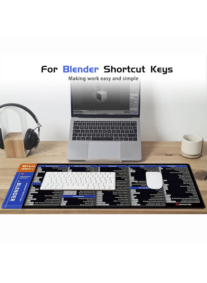 Blender Programming Language Full English Mouse Pad Shortcut Key E-sports Large Dirty-Resistant Office Desk Pad-Colour:300*800*2mm-Pattern:Hot Selling-blender  - Image 5