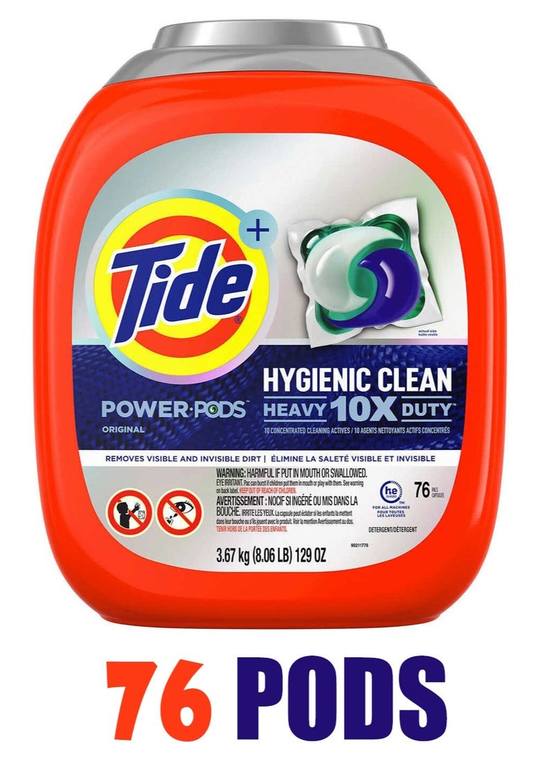Tide 76-Piece Power PODS Laundry Detergent For Baby Sensitive Skin With 10x Heavy Duty Hygienic Clean For All Automatic Machine  - Image 1