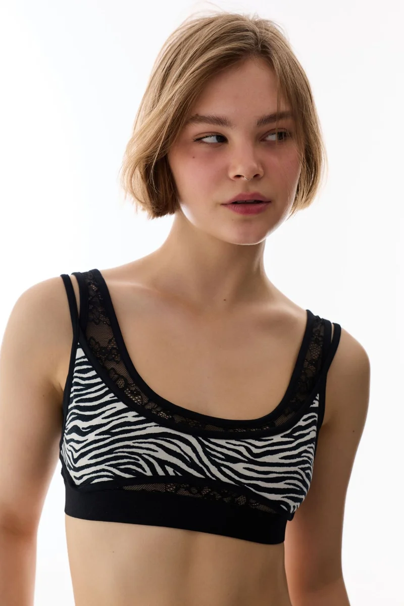 بنتي PENTI Zebra Bra Bikini Top