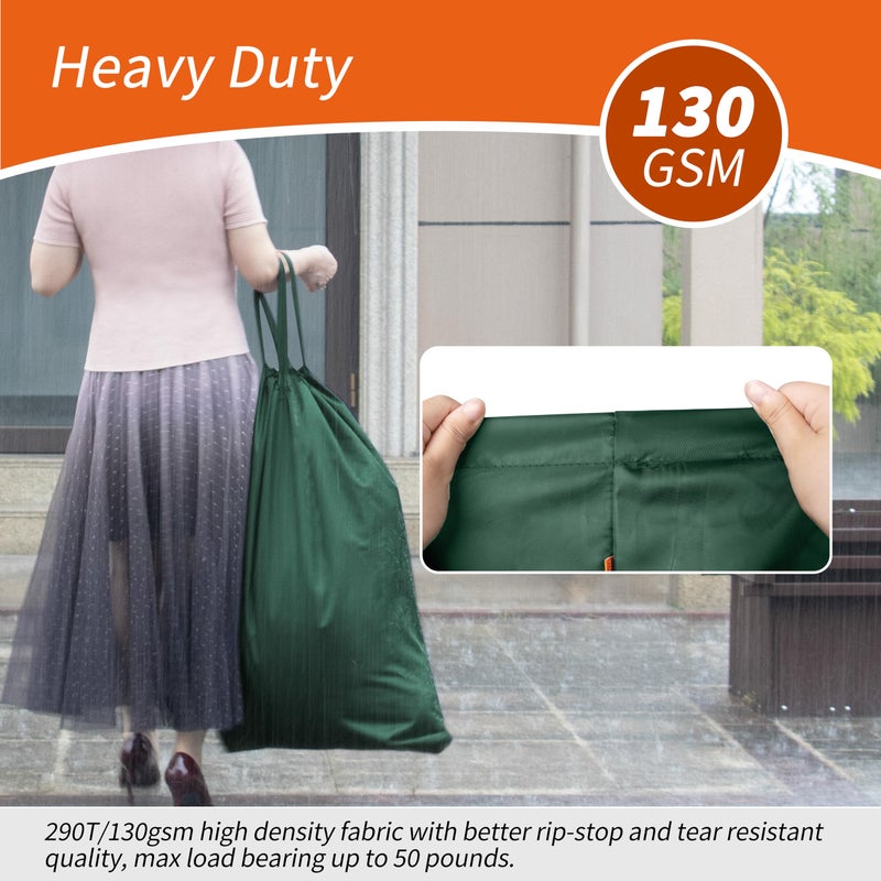 Polecasa Extra Heavy Duty Large Laundry Bag with Sturdy Handles and Drawstring Closure, 28 x 36 inches Durable Storage Bags for Basket, Hamper, College, Dorm, Travel, Green - Image 2